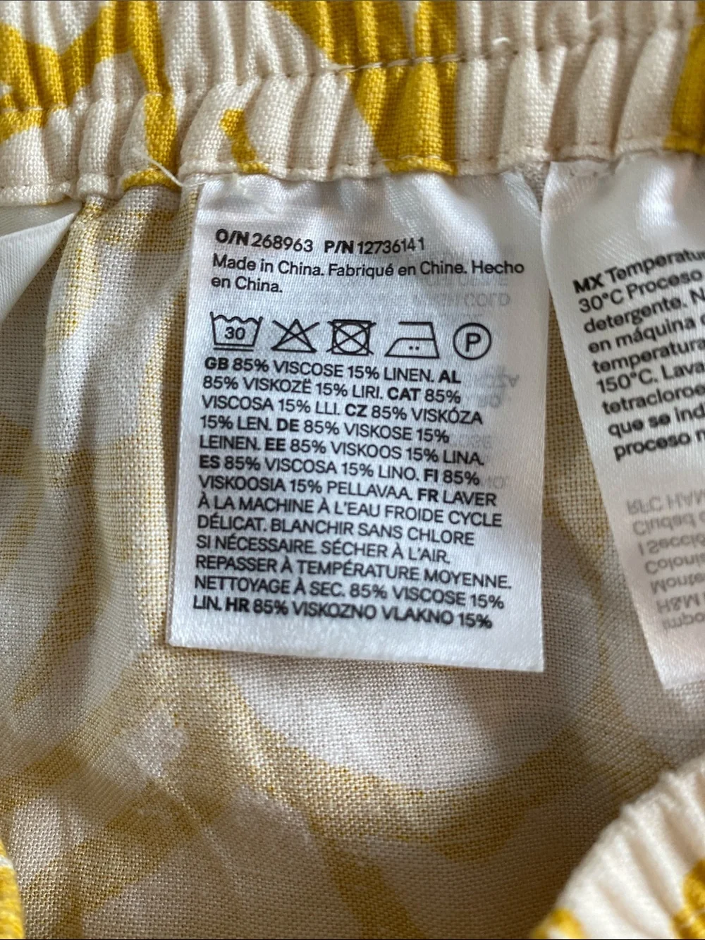 H&M Linen Blend Set-Button Down Shirt & Pant